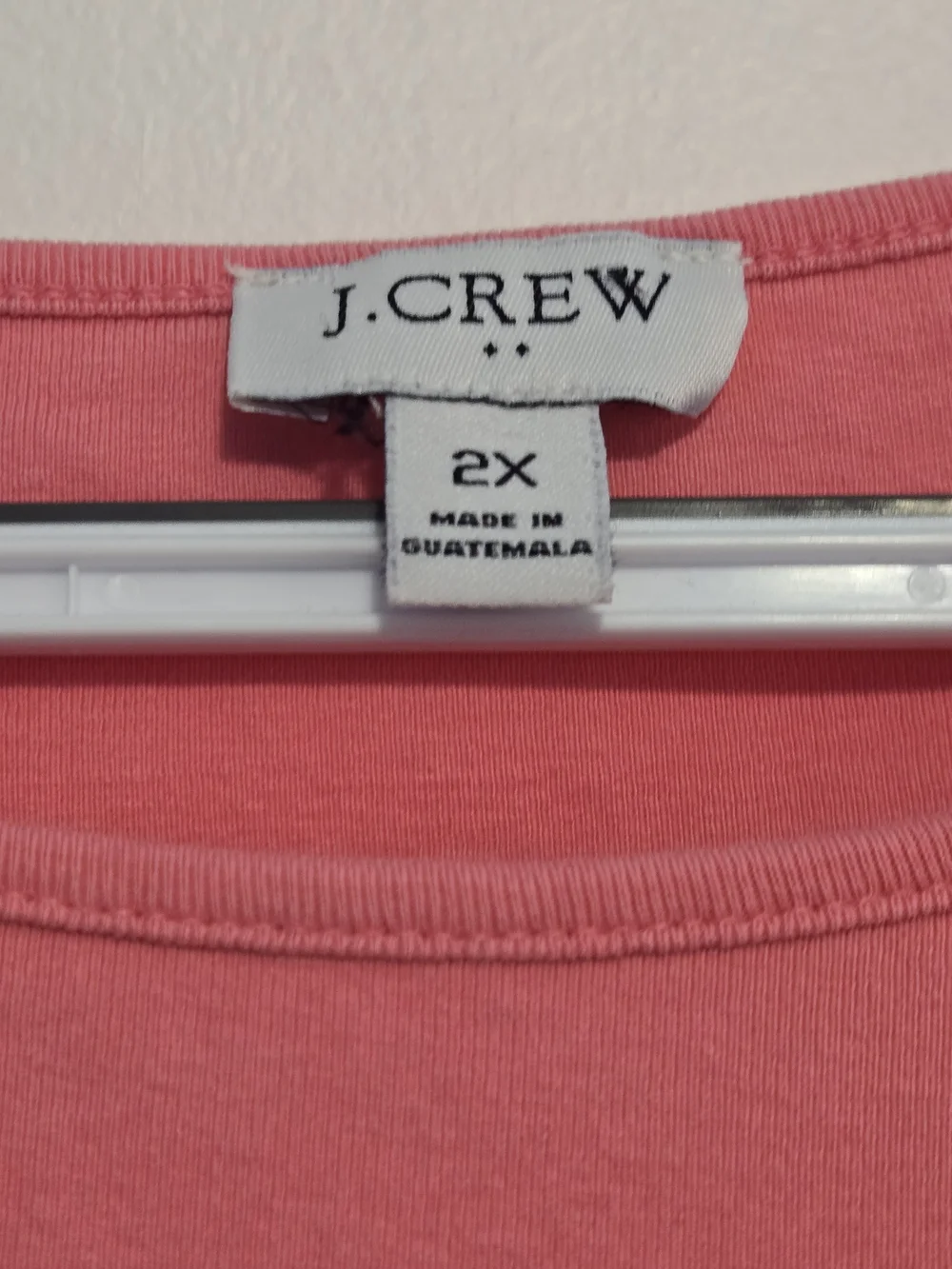 J.Crew 2X Coral Pink Sleeveless Cotton Tank Top Plus Size Casual Basic